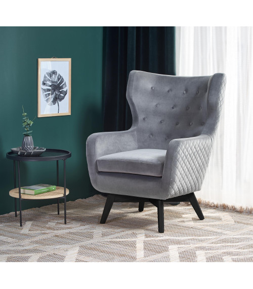 MARVEL fotel wypoczynkowy popielaty / czarny