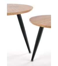 MENTONA 2, zestaw 2 ław dąb złoty/czarny (2p1kpl)