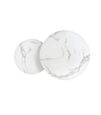 MERCURY 2 zestaw 2 ław, stelaż - srebrny, szkło - biały marmur (1p1szt)