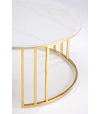 MERCURY 3 zestaw 2 ław, zestaw 2 ław, kolor: biały marmur / złoty (2p1szt)