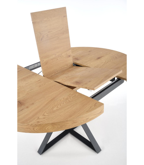 MERCY stół rozkładany, blat - dąb złoty, nogi - czarny (2p1szt)