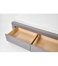 MODENA 160 cm łóżko tapicerowane z szufladami popiel (6p1szt)