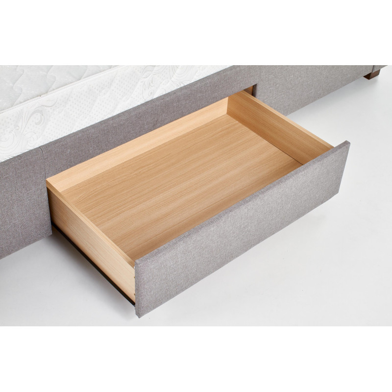 MODENA 160 cm łóżko tapicerowane z szufladami popiel (6p1szt)