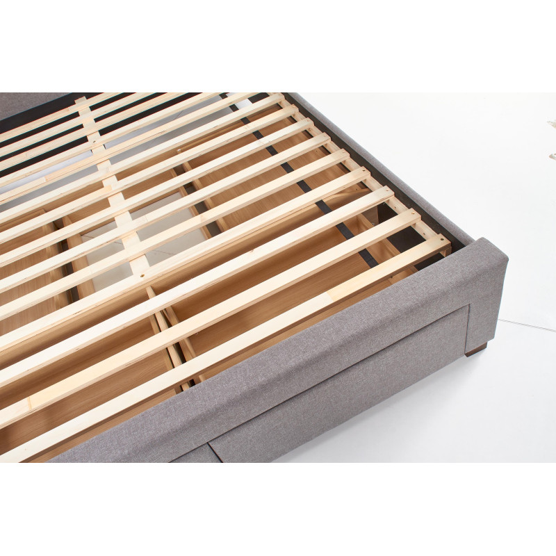 MODENA 160 cm łóżko tapicerowane z szufladami popiel (6p1szt)