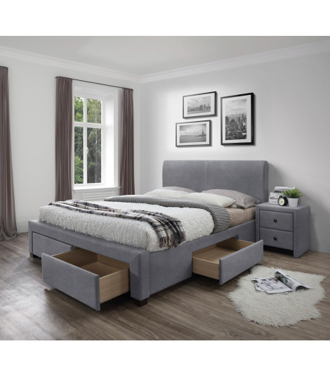MODENA 3 łóżko z szufladami popiel velvet (6p1szt)