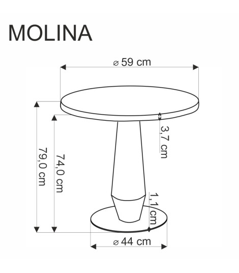 MOLINA stół okrągły, czarny marmur / czarny / złoty (2p1szt)