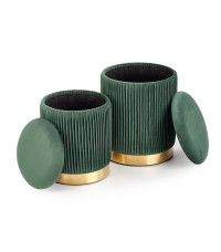 MONTY zestaw 2 puf, ciemny zielony (1p1kpl)