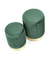 MONTY zestaw 2 puf, ciemny zielony (1p1kpl)