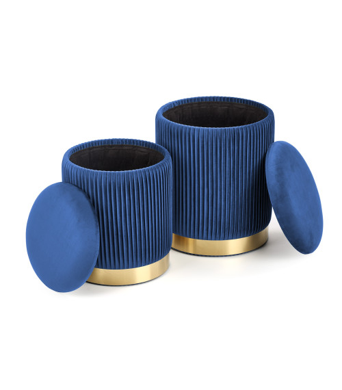 MONTY zestaw 2 puf, granatowy (1p1kpl)