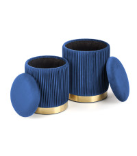 MONTY zestaw 2 puf, granatowy (1p1kpl)