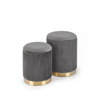 MONTY zestaw 2 puf, popielaty (1p1kpl)