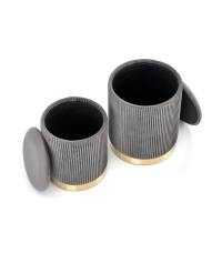 MONTY zestaw 2 puf, popielaty (1p1kpl)