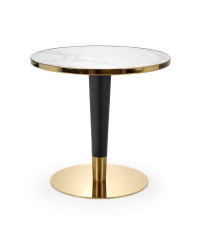 MORATA stół okrągły, biały marmur / czarny / złoty (3p1szt)