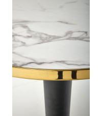 MORATA stół okrągły, biały marmur / czarny / złoty (3p1szt)