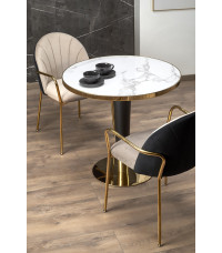 MORATA stół okrągły, biały marmur / czarny / złoty (3p1szt)