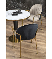 MORATA stół okrągły, biały marmur / czarny / złoty (3p1szt)