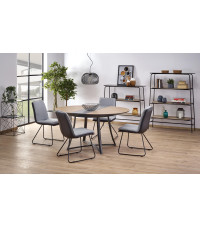 MORETTI stół rozkładany blat - dąb złoty / popielaty, nogi - antracyt (2p1szt)