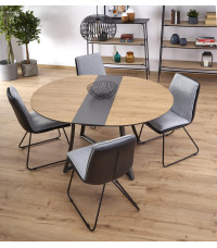 MORETTI stół rozkładany blat - dąb złoty / popielaty, nogi - antracyt (2p1szt)