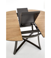 MORETTI stół rozkładany blat - dąb złoty / popielaty, nogi - antracyt (2p1szt)