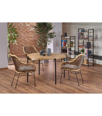 MORGAN stół okragły dąb złoty / czarny (1p1szt)