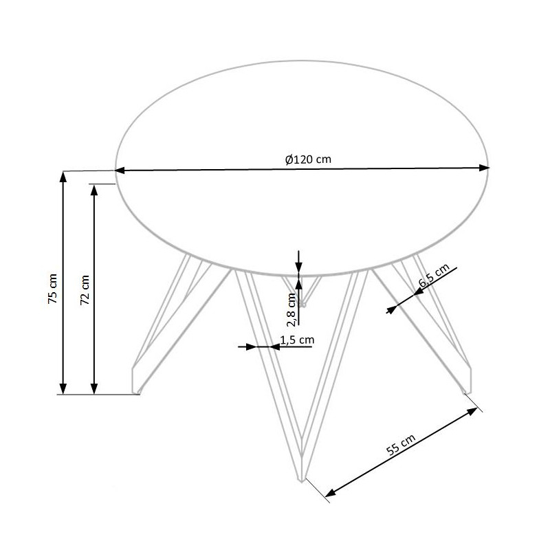 MOZAMBIK stół, blat - dab złoty, stelaż - czarny (2p1szt)