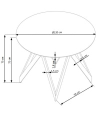 MOZAMBIK stół, blat - dab złoty, stelaż - czarny (2p1szt)