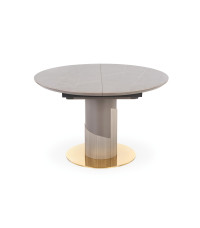 MUSCAT stół rozkładany blat - popielaty marmur, noga - jasny popiel / złoty (3p1szt)