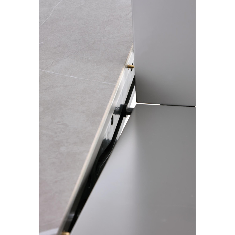 MUSCAT stół rozkładany blat - popielaty marmur, noga - jasny popiel / złoty (3p1szt)