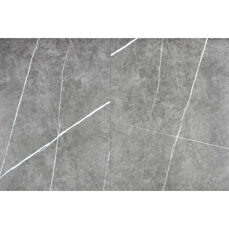 MUSCAT stół rozkładany blat - popielaty marmur, noga - jasny popiel / złoty (3p1szt)