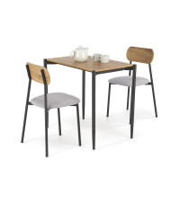 NANDO zestaw stół + 2 krzesła, naturalny / czarny (1p1szt)