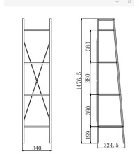 NARVIK REG1 czarny / dąb sonoma (1p1szt)