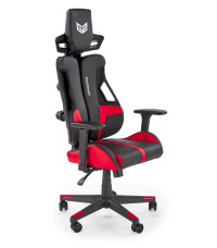 NITRO fotel gabinetowy eco skóra / tkanina, czarny / czerwony (1p1szt)