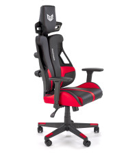 NITRO fotel gabinetowy eco skóra / tkanina, czarny / czerwony (1p1szt)