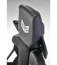 NITRO fotel gabinetowy eco skóra / tkanina, czarny / czerwony (1p1szt)