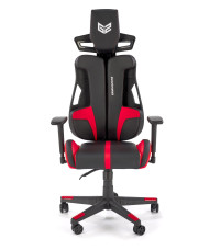 NITRO fotel gabinetowy eco skóra / tkanina, czarny / czerwony (1p1szt)