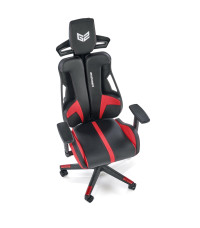 NITRO fotel gabinetowy eco skóra / tkanina, czarny / czerwony (1p1szt)