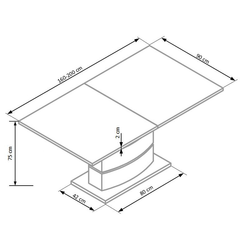 NOBEL stół rozkładany biały
