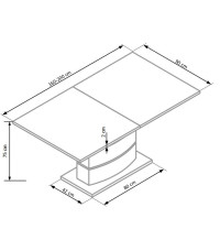 NOBEL stół rozkładany biały