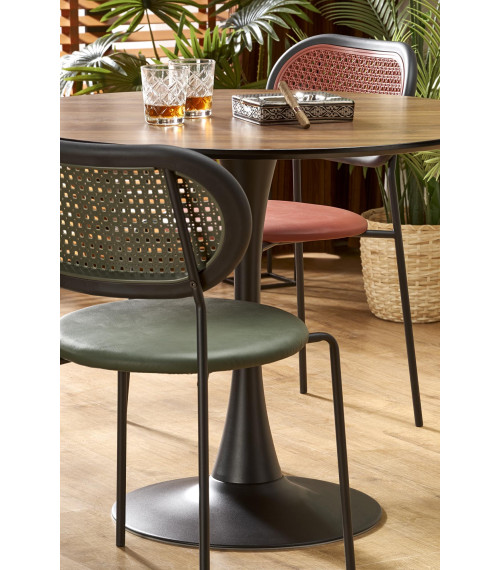 OLMO stół okrągły, orzech / czarny (3p1szt)