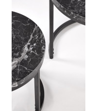 OREO zestaw dwóch ław czarny marmur / czarny (1p1szt)