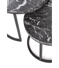 OREO zestaw dwóch ław czarny marmur / czarny (1p1szt)