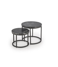 OREO zestaw dwóch ław czarny marmur / czarny (1p1szt)
