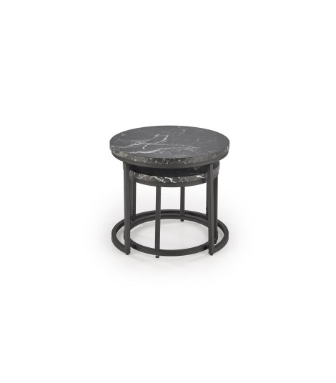 OREO zestaw dwóch ław czarny marmur / czarny (1p1szt)