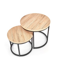 OREO zestaw dwóch ław dąb san remo / czarny (1p1szt)