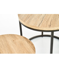 OREO zestaw dwóch ław dąb san remo / czarny (1p1szt)