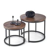 OREO zestaw dwóch ław orzechowy / czarny (1p1szt)