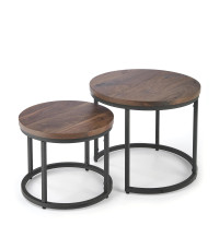 OREO zestaw dwóch ław orzechowy / czarny (1p1szt)