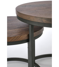 OREO zestaw dwóch ław orzechowy / czarny (1p1szt)