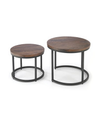 OREO zestaw dwóch ław orzechowy / czarny (1p1szt)