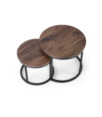 OREO zestaw dwóch ław orzechowy / czarny (1p1szt)